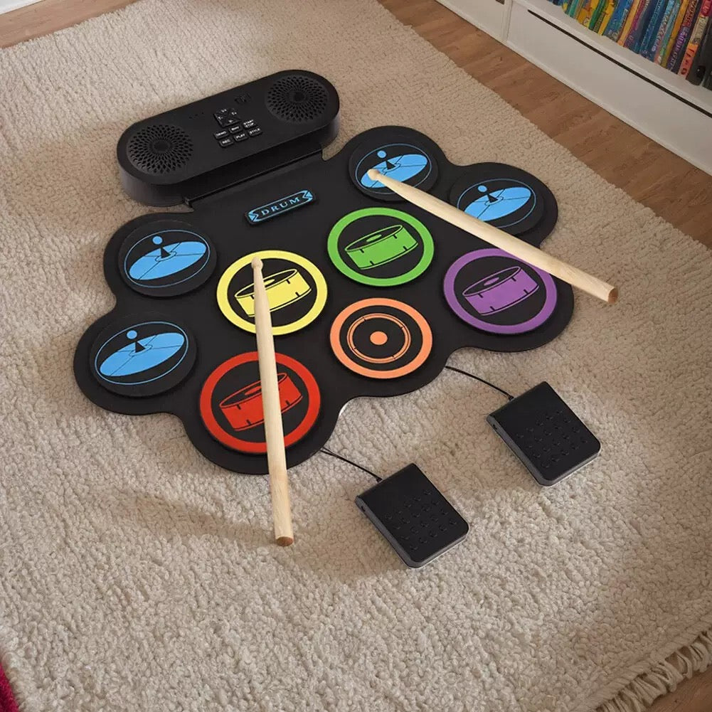Electronic Drum Set Colour Pad with Built in Speaker & Battery